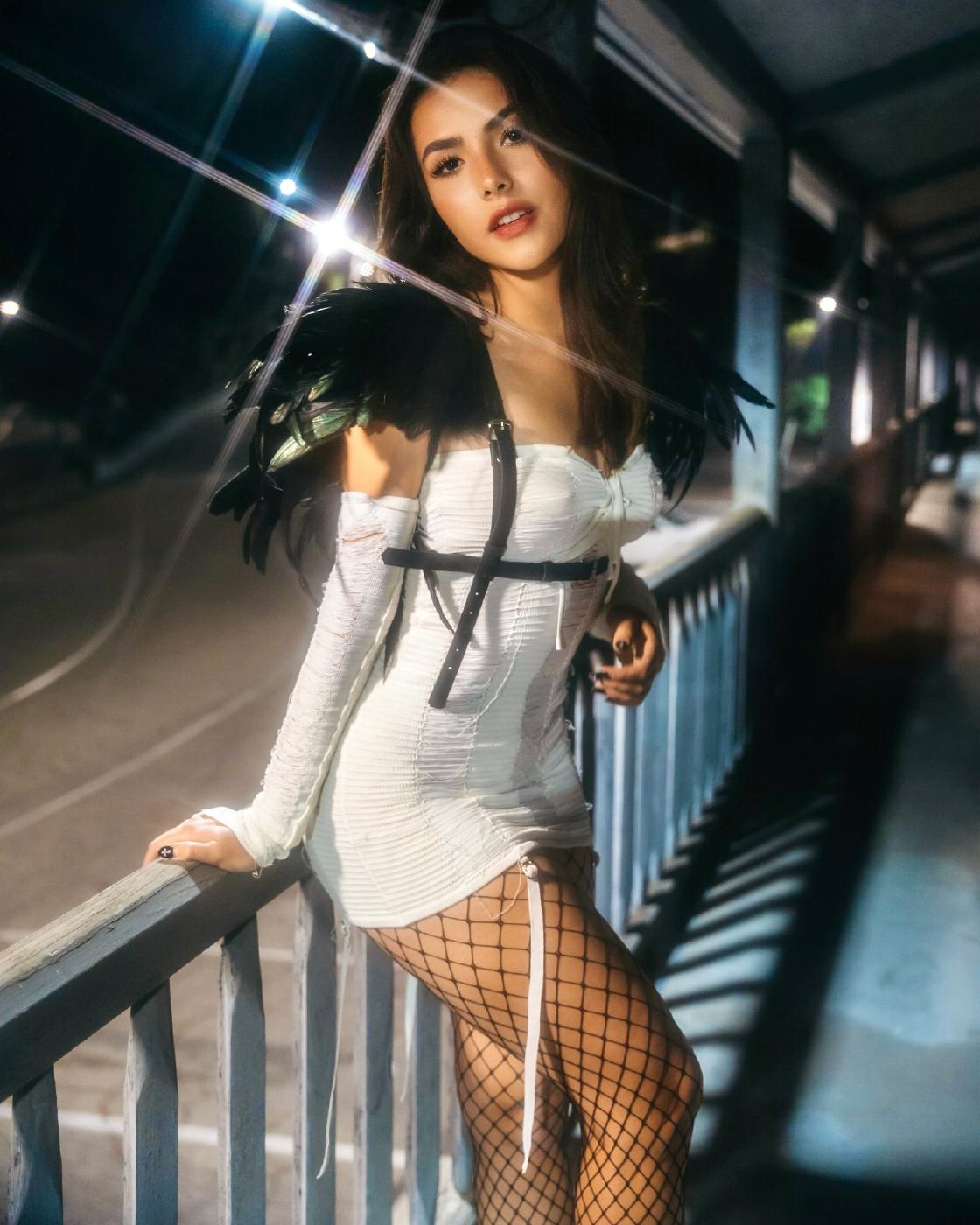 Andrea Botez Sexy Dress Fishnet Set Leaked