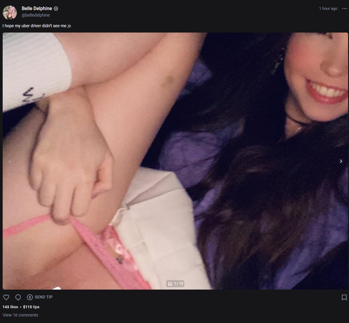 Belle Delphine Back Of Uber Onlyfans Set Leaked